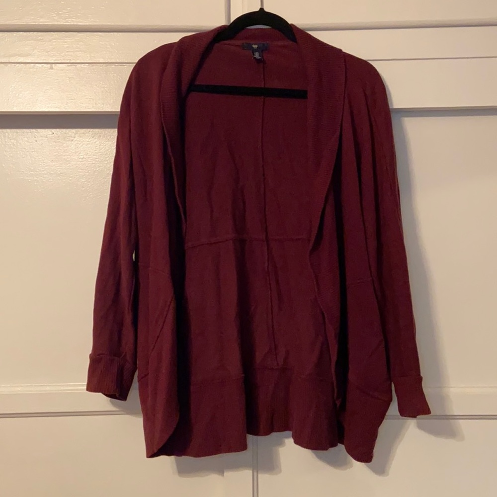 Maroon cardigan sweater